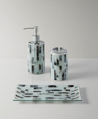 Decor Studio Norway Mosaic 3-Pc. Bath Accessory Set - White/black