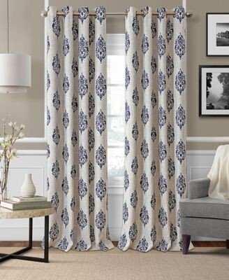 Navara Medallion Print Linen Blackout Curtain Collection