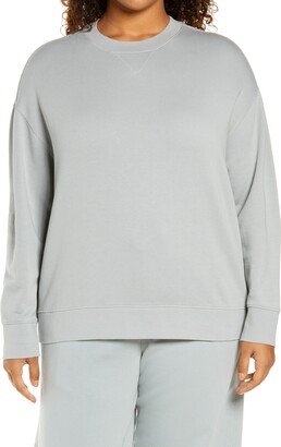 Essential Relaxed Pullover Cotton Sweatshirt