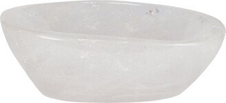 Quartz Crystal Bowl - Carved Clear Polished Large Dish Holder 8