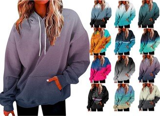 moolBeko Womens Oversized Hoodies Graphic Gradient Camo Preppy Sweatshirts Plus Size Long Sleeve Trendy Casual Pullover Top