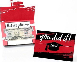 Big Dot of Happiness Red Grad - Best is Yet to Come - Red Graduation Party Money and Gift Card Holders - Set of 8