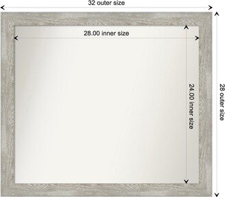 Choose Your Custom Size, 28-in side, Dove Greywash Nar Framed Wall Mirror - Dove Greywash Narrow