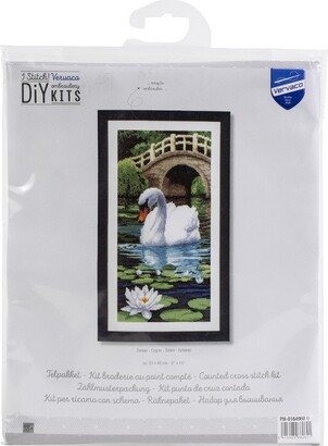 Vervaco Counted Cross Stitch Kit 8X16-Swan (14 Count)