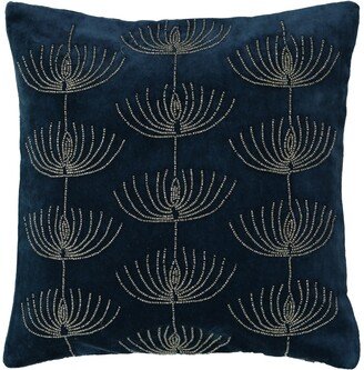 Mod Lifestyles Holiday Blue Collection Jewish Candelabra Velvet Embroidery And Beads Pillow, 14