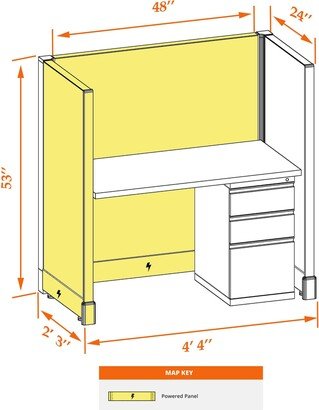 cubicles.com Cubicle Station 53H Powered