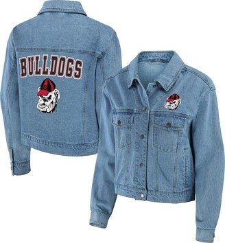 Women's Wear by Erin Andrews Georgia Bulldogs Button-Up Denim Jacket