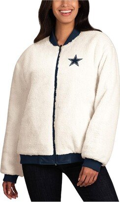 Women's G-iii 4Her by Carl Banks Oatmeal, Navy Dallas Cowboys Switchback Reversible Full-Zip Jacket - Oatmeal, Navy