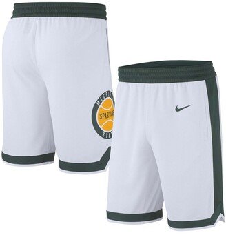 Men's White Michigan State Spartans Retro Replica Basketball Shorts