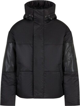 Logo-Embossed Hooded Padded Jacket