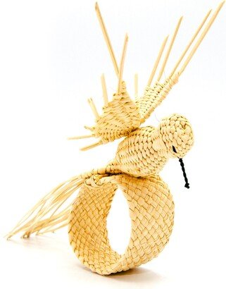 Washein Set X 4 Woven Natural Iraca Straw Hummingbird Napkin Rings