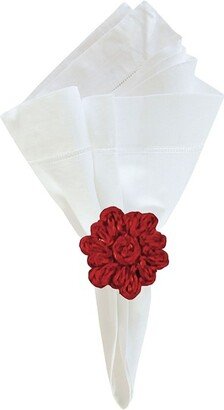 Gallerie II Red Snowflake Napkin Ring Set of 6