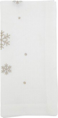 Saro Lifestyle Winter Delight Embroidered Snowflake Napkin (Set of 4), 20