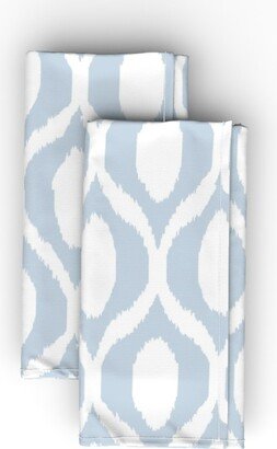 Cloth Napkins: Uzebeki Ikat - Blue And White Cloth Napkin, Longleaf Sateen Grand, Blue