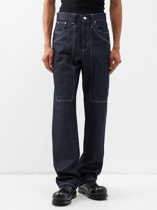 Topstitched Straight-leg Jeans