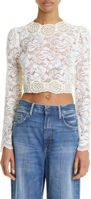 Rabanne Crochet Trim Lace Crop Top