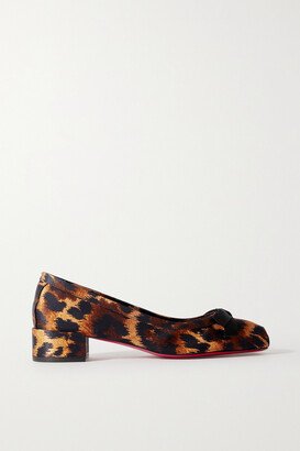 Mamadrague 35 Bow-embellished Leopard-print Satin-crepe Pumps - Animal print