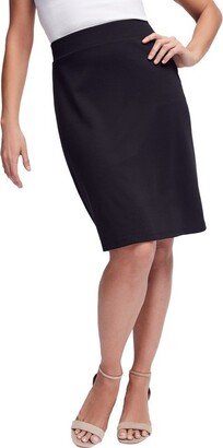 Jessica London Woen’s Plus Size Ponte Knit Skirt, M - Black