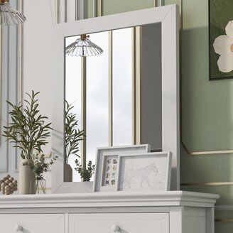 TONWIN White Solid Wood Frame Dresser Mirror