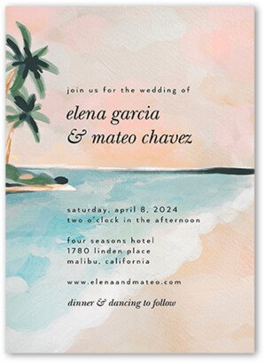 Wedding Invitations: Tropical Tradition Wedding Invitation, Beige, 5X7, Matte, Signature Smooth Cardstock, Square