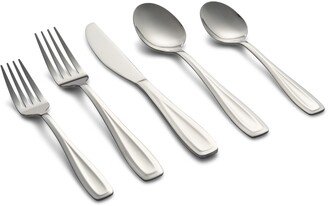 Waylen Mirror 40-Piece Flatware with Rustic Buffet, Service for 8