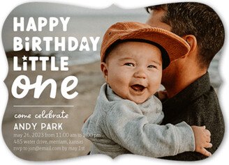 Baby's First Birthday: Loveliest Little One Birthday Invitation, White, 5X7, Matte, Signature Smooth Cardstock, Bracket