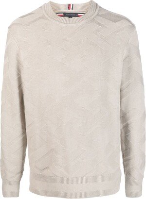 Monogram-Pattern Cotton Jumper