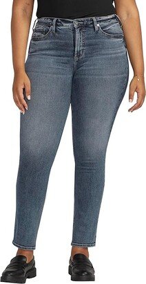 Plus Size Most Wanted Mid-Rise Straight Leg Jeans W63413EDB341 (Indigo) Women's Jeans