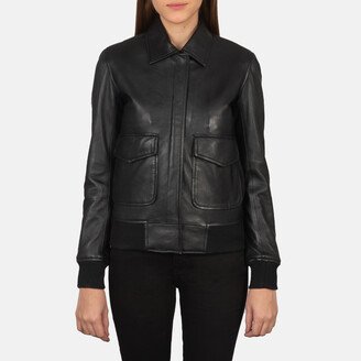 Westa A-2 Black Leather Bomber Jacket