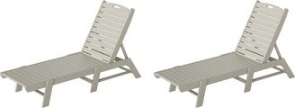 Westintrends Poly Reclining Outdoor Patio Chaise Lounge Chair Adjustable (Set of 2)