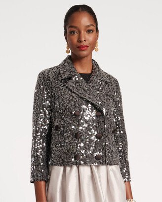 Sloan Sequin Moto Jacket Black