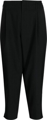 Tapered-Leg Cropped Wool Trousers