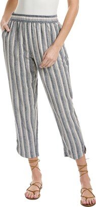 Tapered Dolphin Hemmed Linen-Blend Pant