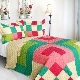 Moments 3PC Vermicelli - Quilted Patchwork Quilt Set