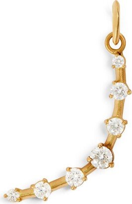 Yellow Gold And Diamond Celestial Crescent Charm