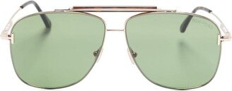 Polished Pilot-Frame Sunglasses