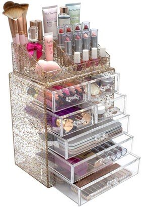 Glitter Cosmetic Makeup and Jewelry Storage Case