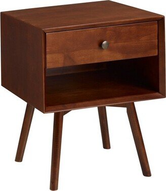 Greenberg 1 Drawer Mid-Century Modern Solid Wood Nightstand - Saracina Home