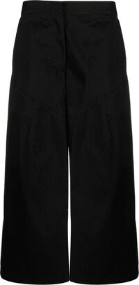 Wide-Leg Cotton Trousers-AL