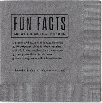 Wedding Napkins: Cherished Chapters Napkins, Black, Pewter