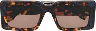 Oversize-Frame Tortoiseshell Sunglasses