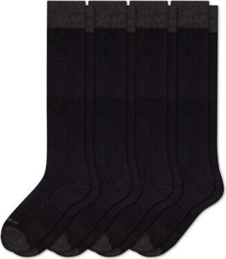 Men's Dress Knee High Solid Sock 4-Pack - Black - Medium - Cotton