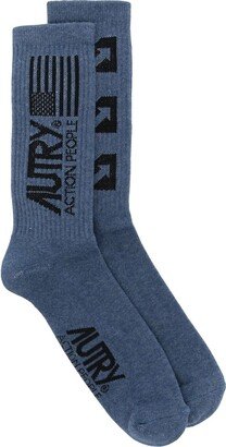 Logo Intarsia-Knit Socks-AK