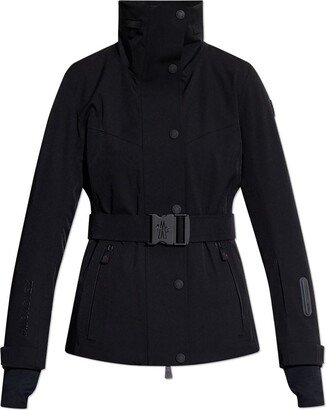 High-Neck Belted Jacket