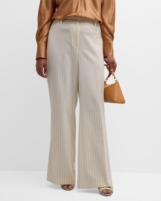 Gabriella Rossetti Paola Striped Wide-Leg Wool-Blend Pants