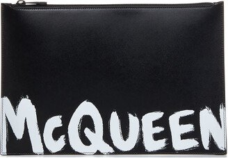 Logo Flat Zip Clutch