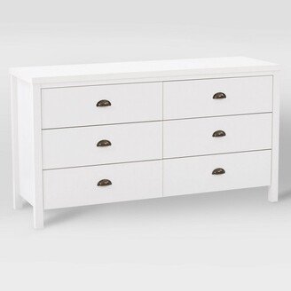 Boston 6 Drawer Dresser White