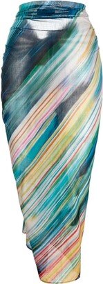 Daylight Mirage-print wrap skirt