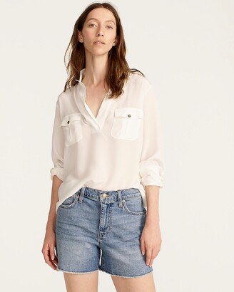 High-rise denim short in Tea Time wash