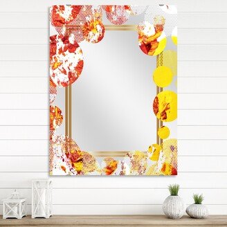 Designart 'Textured Red and Yellow Art' Abstract Printed Wall Mirror